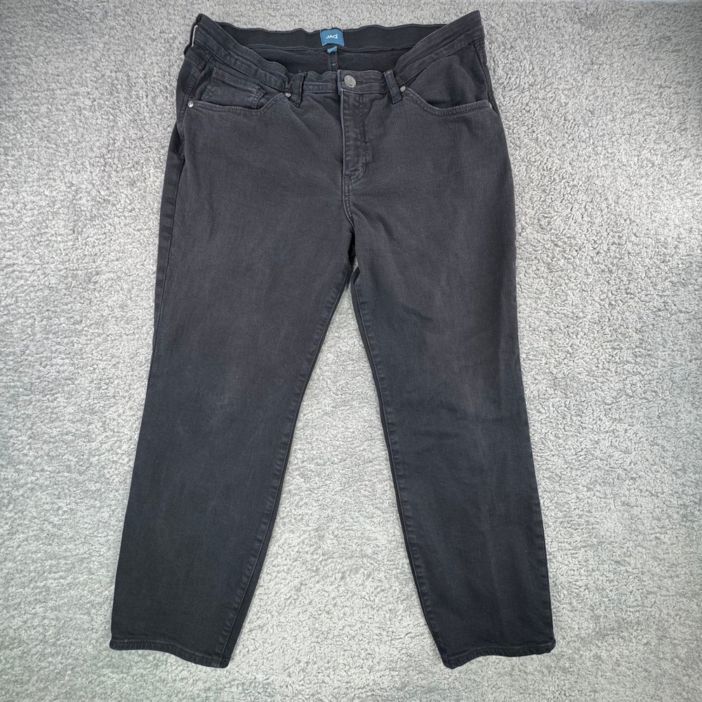 Jag Jeans Carter Girlfriend Black High Rise Straight Leg Denim Pants Size 16/26